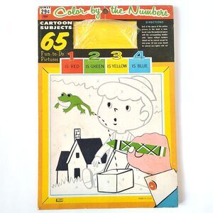 Vintage 1960s Childrens Color By The Numbers Coloring Activity Book Lowe Retro